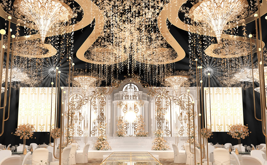 西青花木兰喜事汇金色大厅效果展示